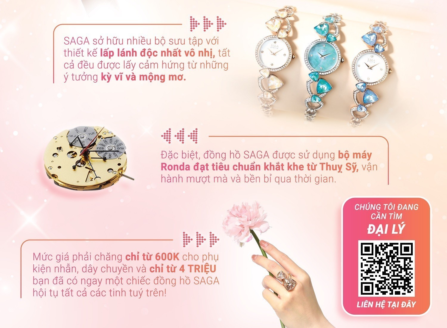 Sỉ đồng hồ 8 Liên hệ mua sỉ đồng hồ Saga chính hãng