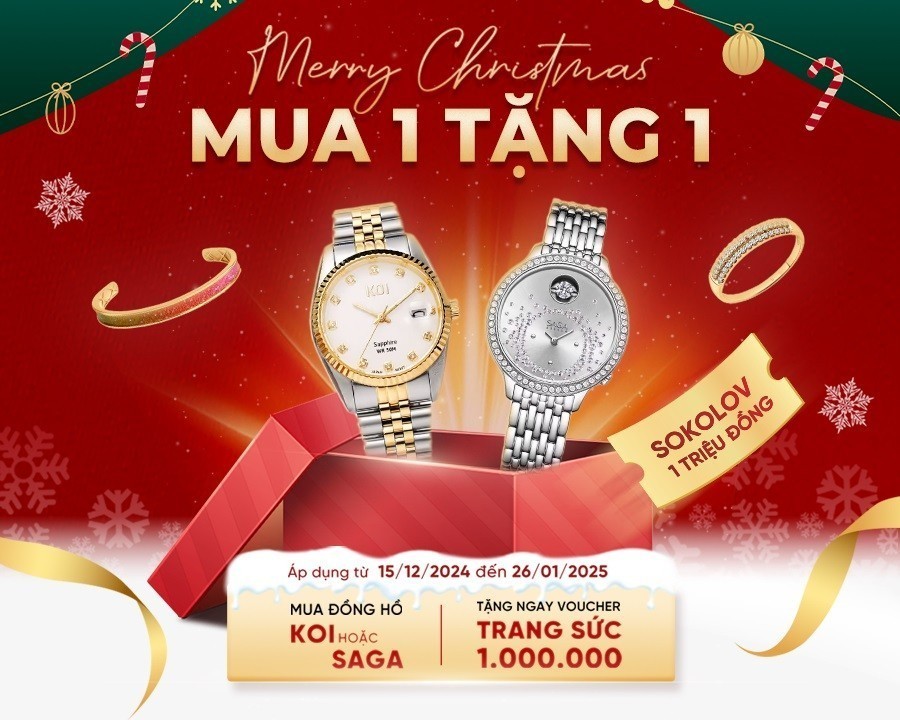 Tặng Voucher 1 triệu khi mua đồng hồ Saga
