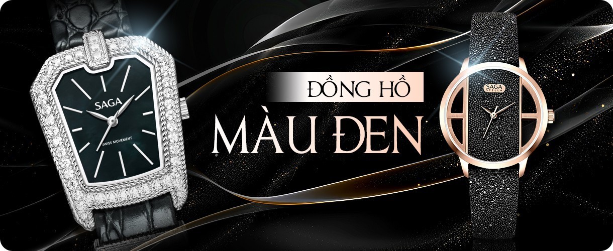 Đồng hồ màu đen nam, nữ thanh lịch, bí ẩn