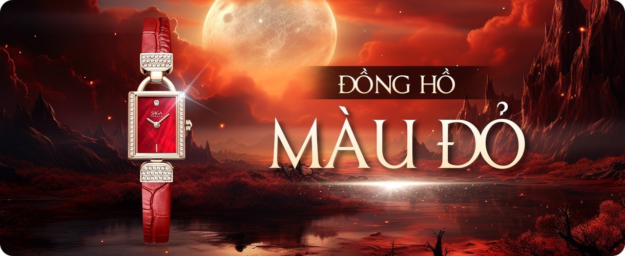 Đồng hồ màu đỏ đẹp, thời trang, chính hãng 100%