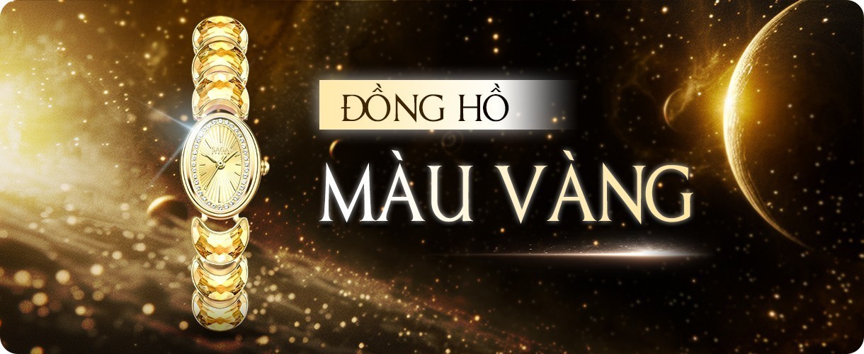 Đồng hồ màu vàng sang trọng, chính hãng 100%