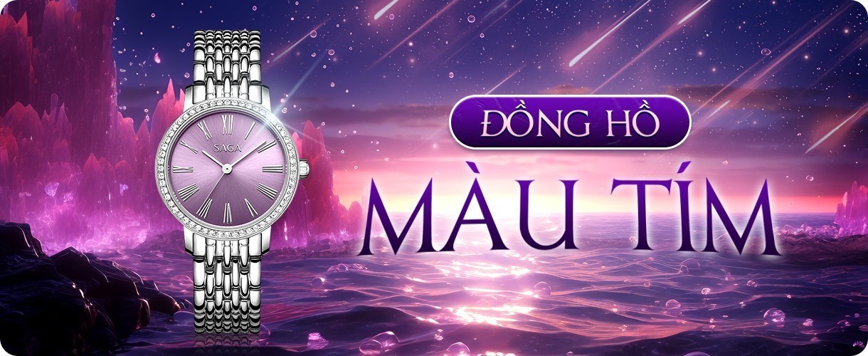 Đồng hồ màu tím thơ mộng, thời trang, chính hãng 100%