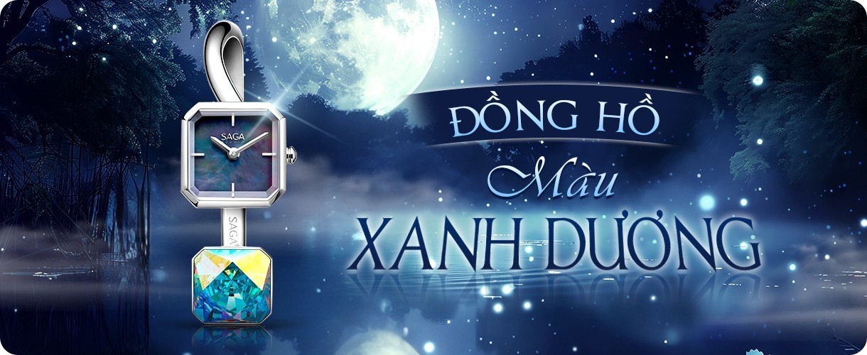 Đồng hồ màu xanh dương tươi tắn, thời trang, chính hãng 100%