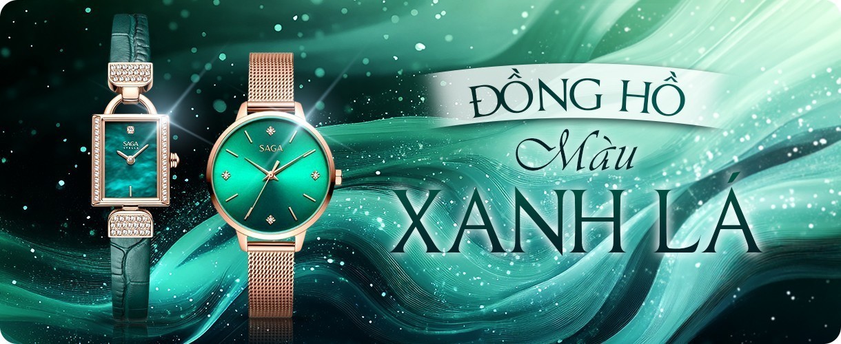 Đồng hồ màu xanh lá thời trang, cá tính, chính hãng 100%