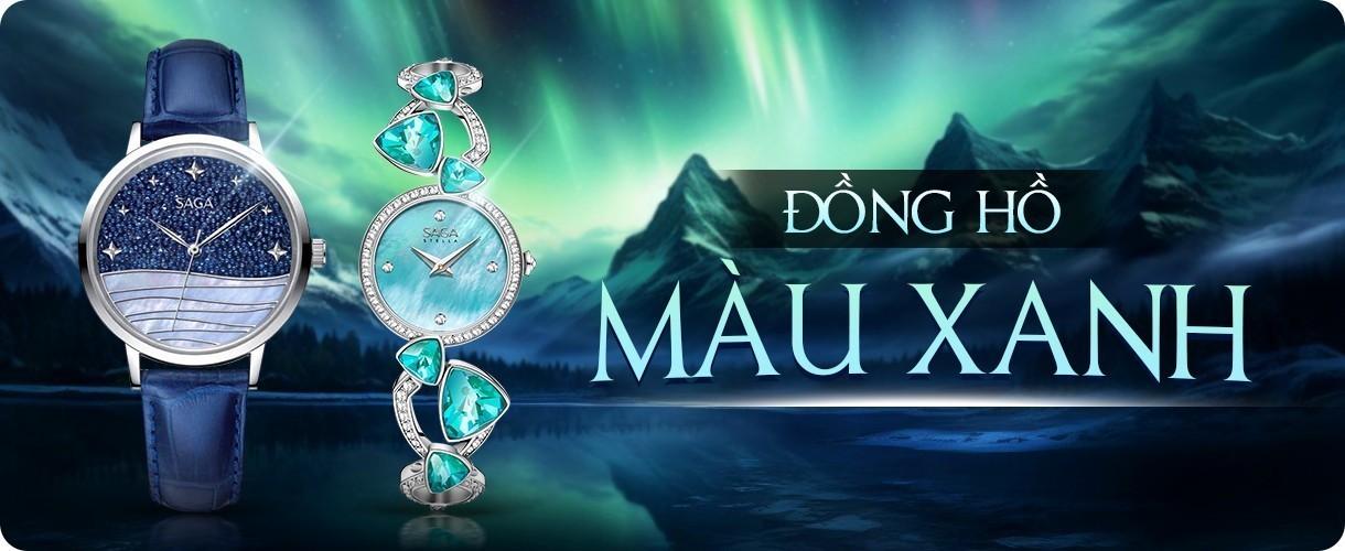 Đồng hồ màu xanh thời trang, thanh lịch, chính hãng 100%