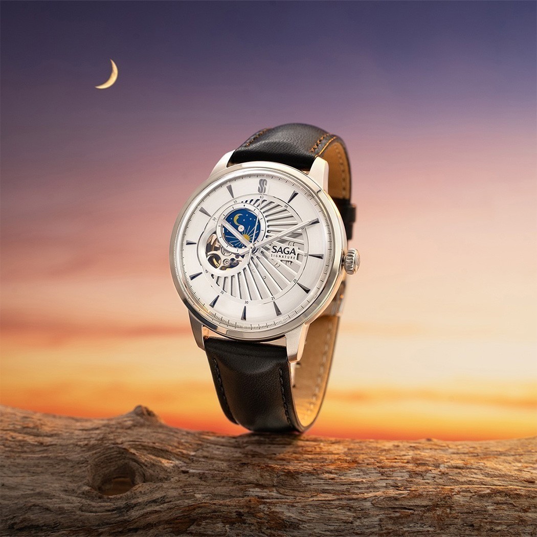 Dress Watch – Bí quyết tạo dấu ấn đẳng cấp quý ông 12 Đồng hồ nam Saga Open heart dây da đen