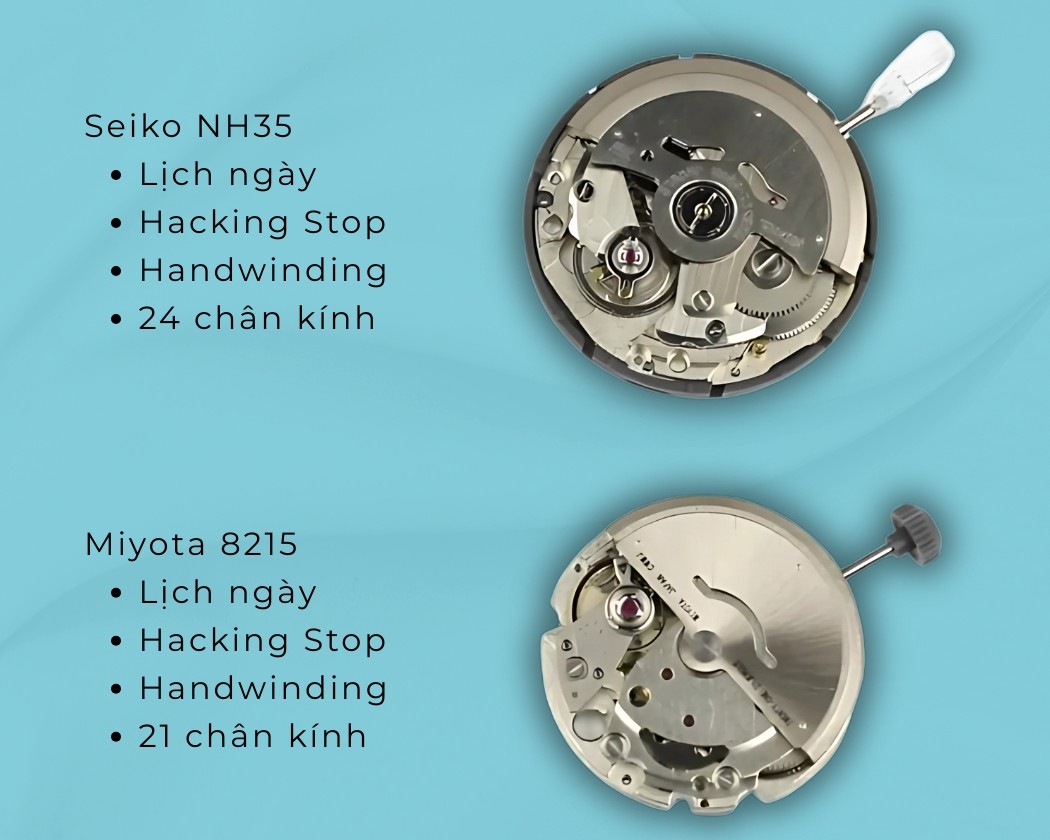 Hacking Stop là gì? Bí mật chức năng trên đồng hồ cơ cao cấp 3 Bộ máy ETA và Miyota có trang bị chức năng Hacking Seconds