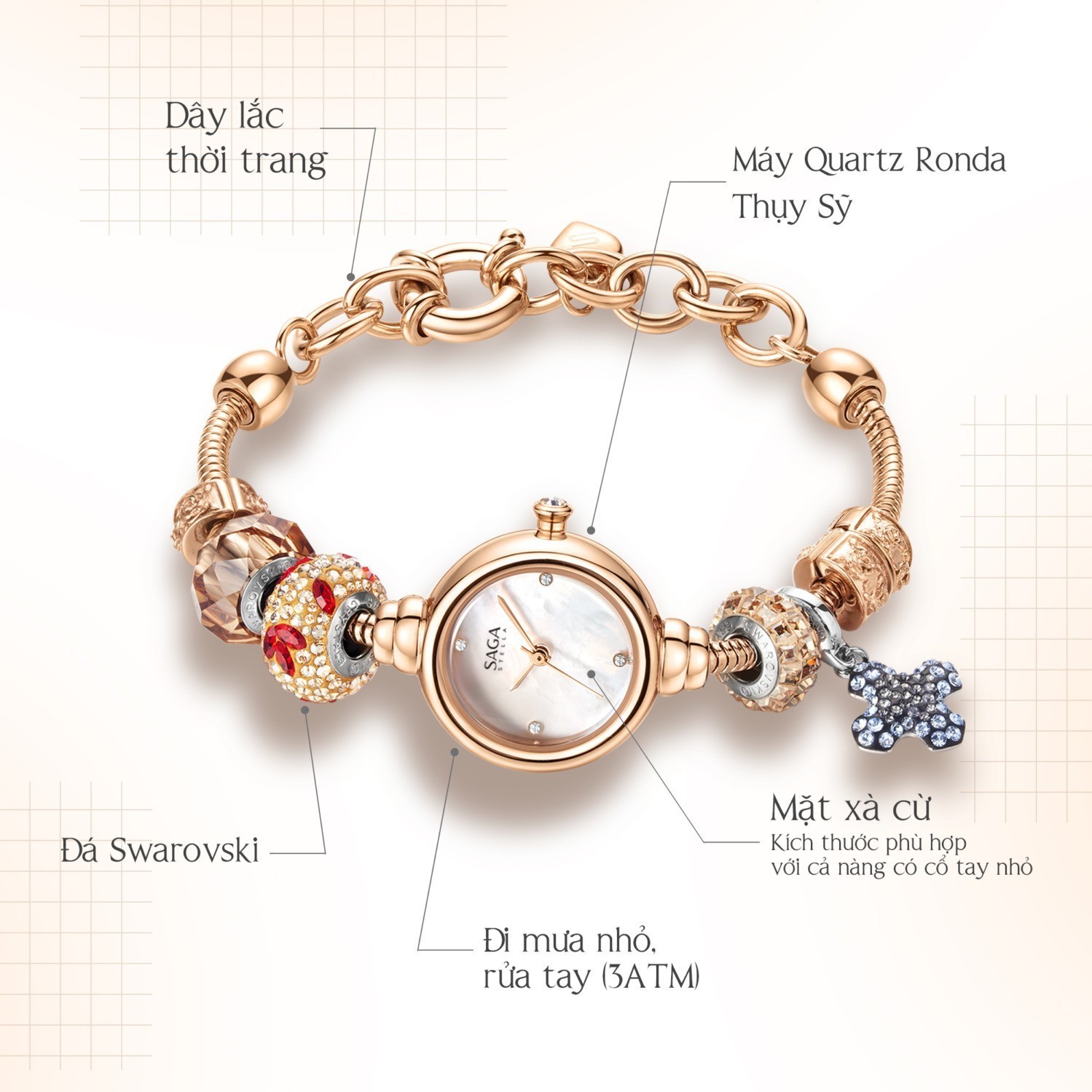 Saga Charm kết hợp giữa vẻ đẹp thời trang và chất lượng bền bỉ