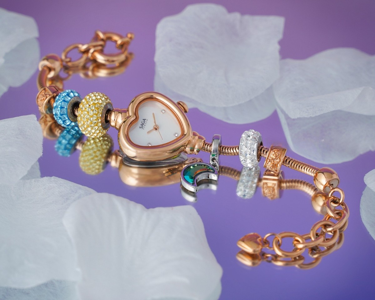 Đồng hồ dây lắc Saga 71825-RGMWRG-2 mạ vàng PVD