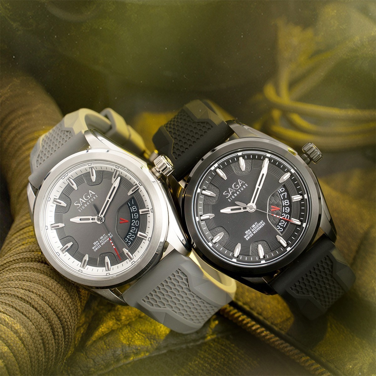 Saga 13568-IPBBKPUB-2 - Mặt Số 42mm, Kính Sapphire, Chống nước 5ATM 8 Đồng hồ nam Saga 13568-IPBBKPUB-2 cùng phiên bản màu xám