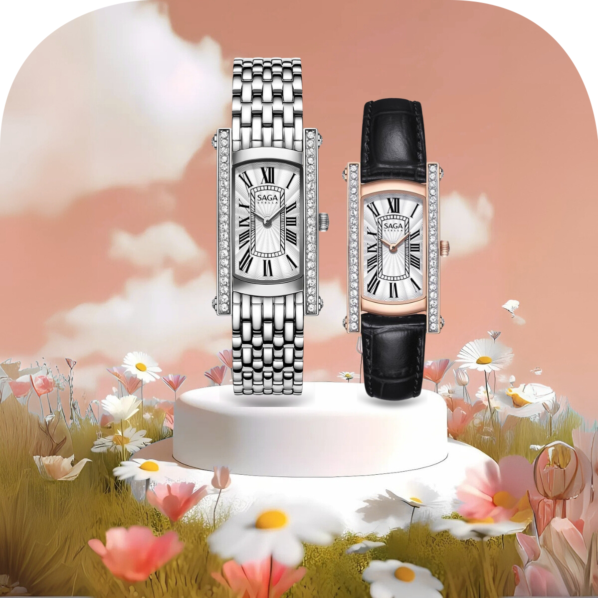 Đồng hồ Saga Stella Rectangle