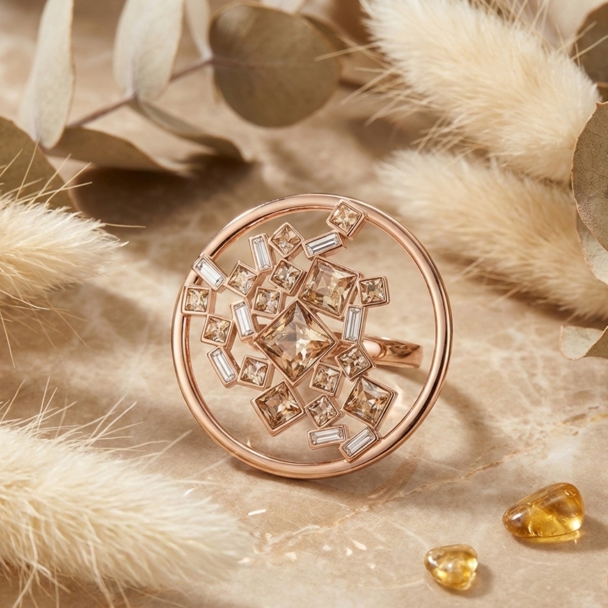 Nhẫn nữ Saga mang dáng cluster