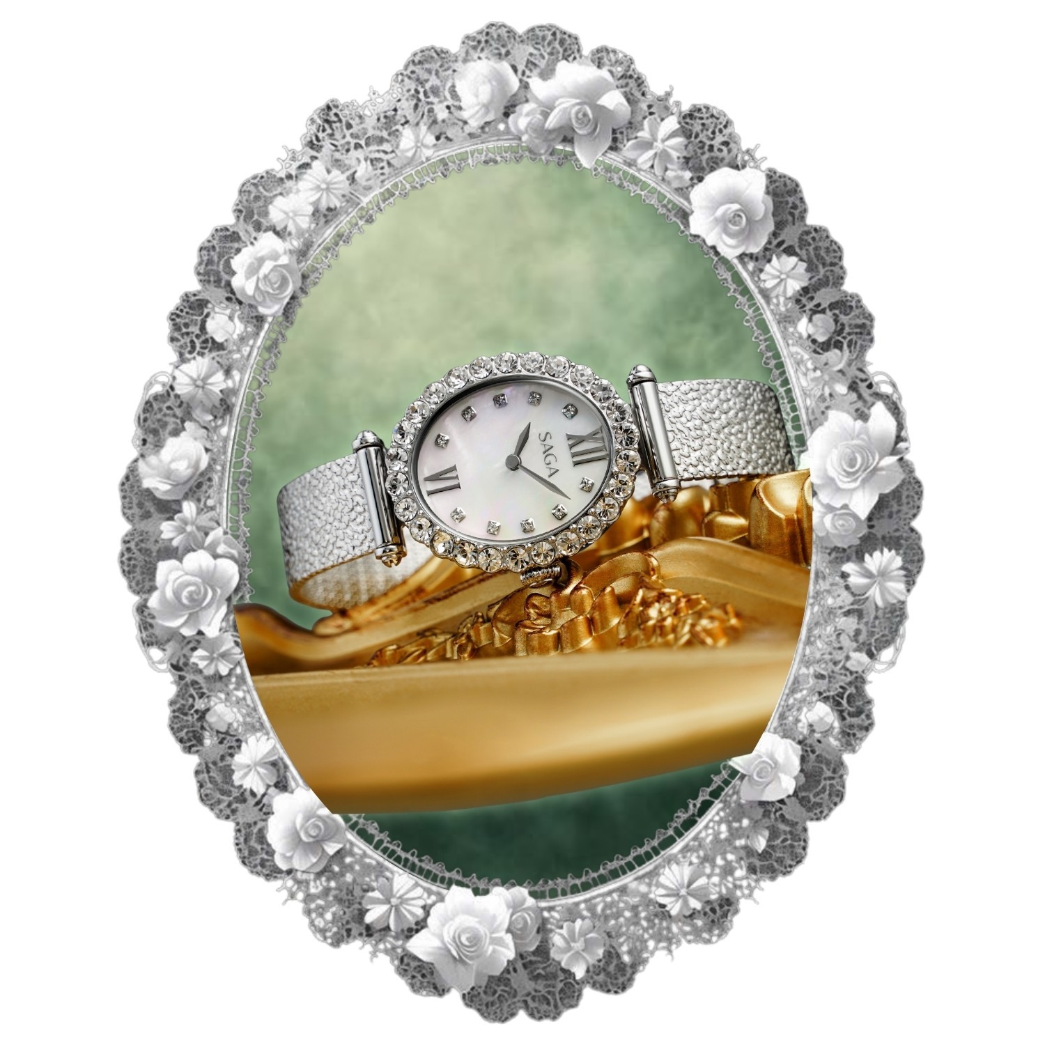 Mặt số đính kết thời gian bằng ánh sáng của Saga Mirror