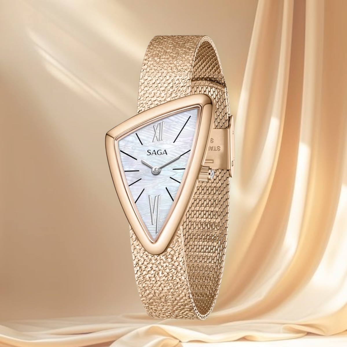 Mặt số khảm xà cừ óng ánh của Saga 80746-RGMWRG-2