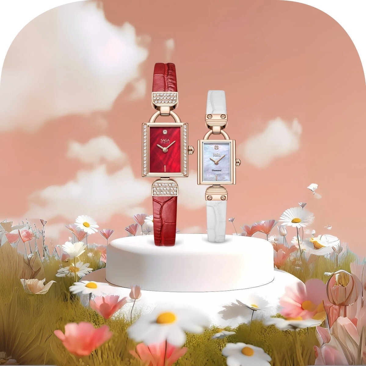 BST đồng hồ nữ Saga MOP Diamonds