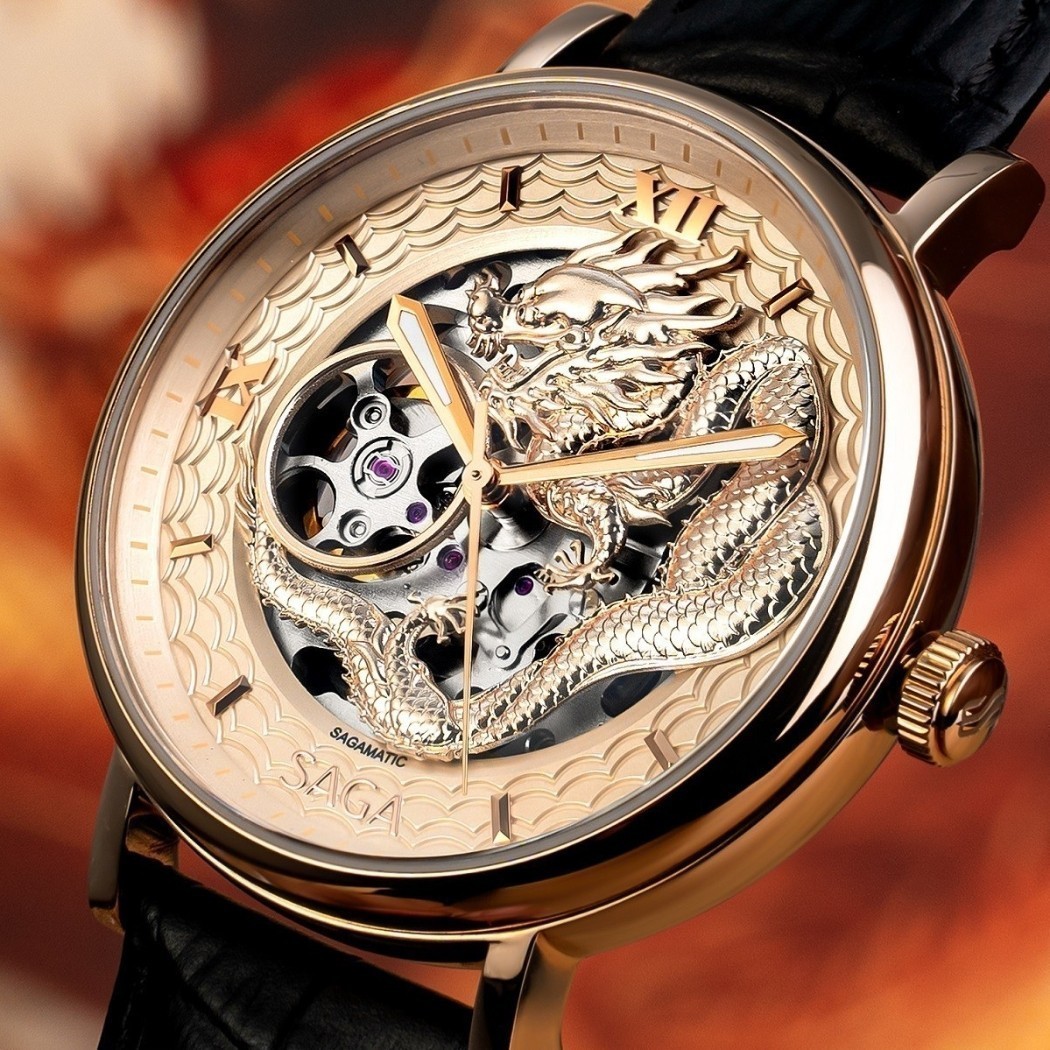 Chân kính đồng hồ trên Saga 13665-SVPEBK-3LH