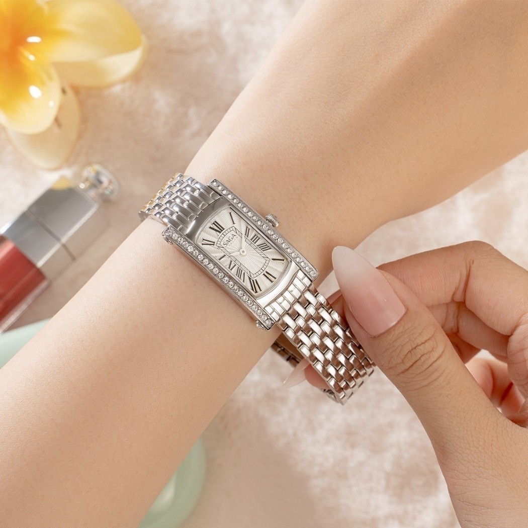 Đồng hồ Saga vỏ hình chữ nhật