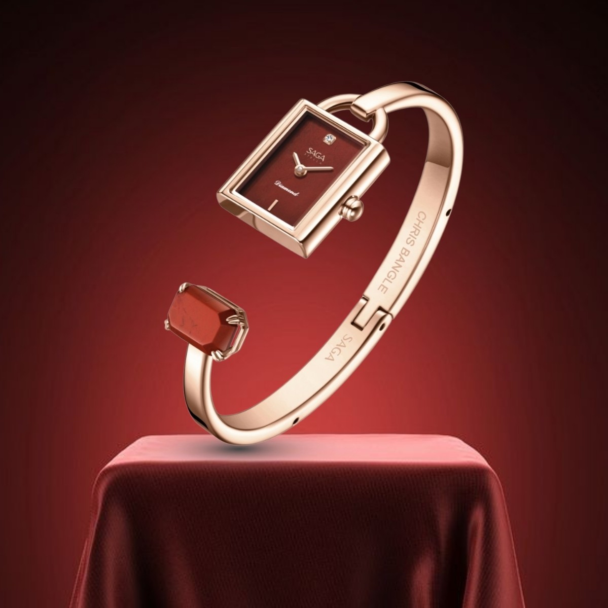 Đồng hồ kim cương Saga 71924-RGRDRG-2L