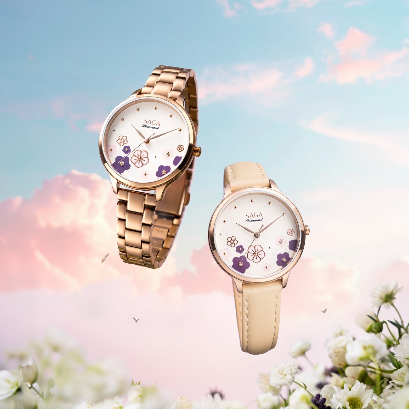 Đồng hồ nữ cao cấp Saga sử dụng chất lượng bền bỉ