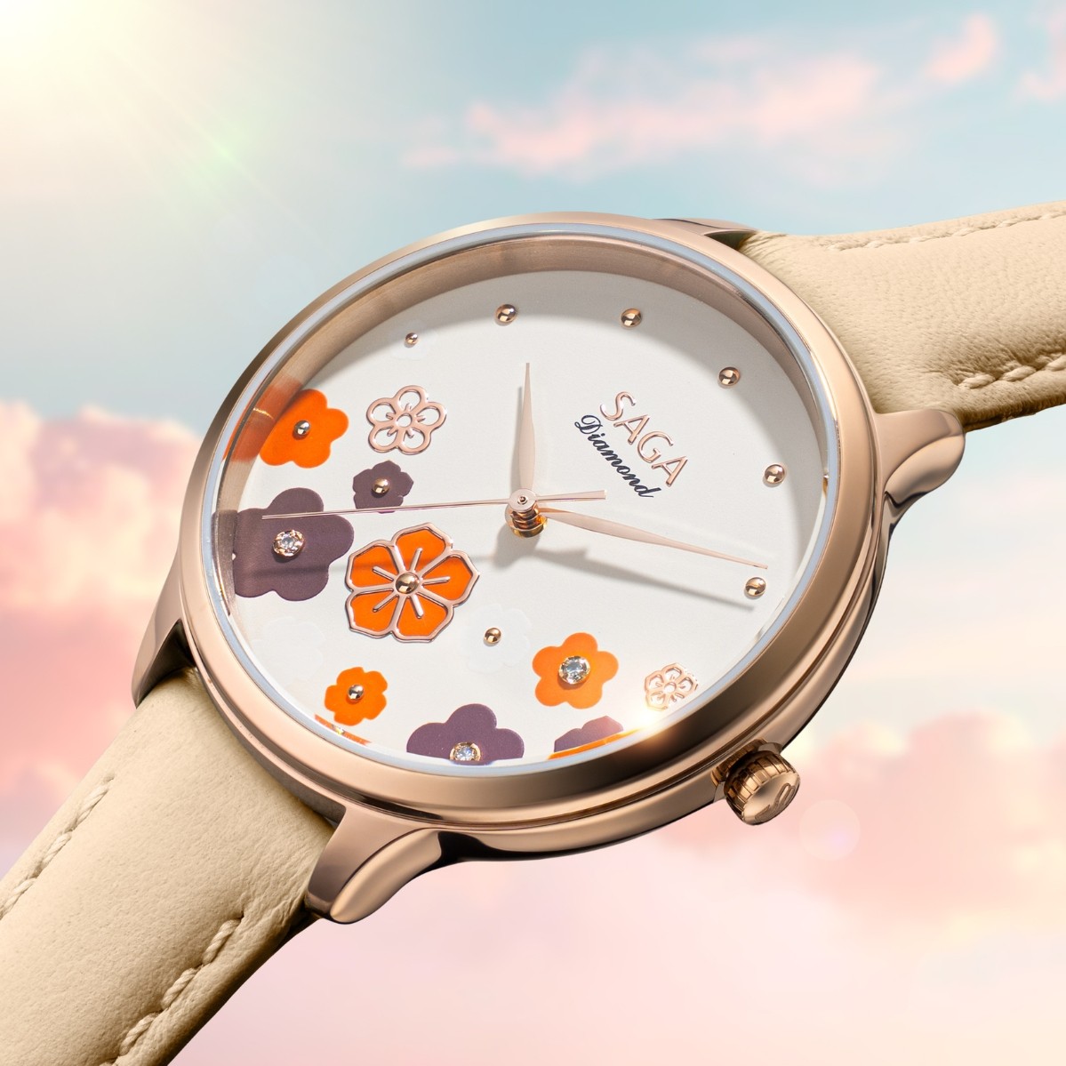 Saga Chroma Dance 54359-LGCRYL-2 – Mặt số 34mm, Mặt số đổi màu, Đính kim cương 7 Mặt số Saga 54359-LGCRYL-2 sau khi đổi màu