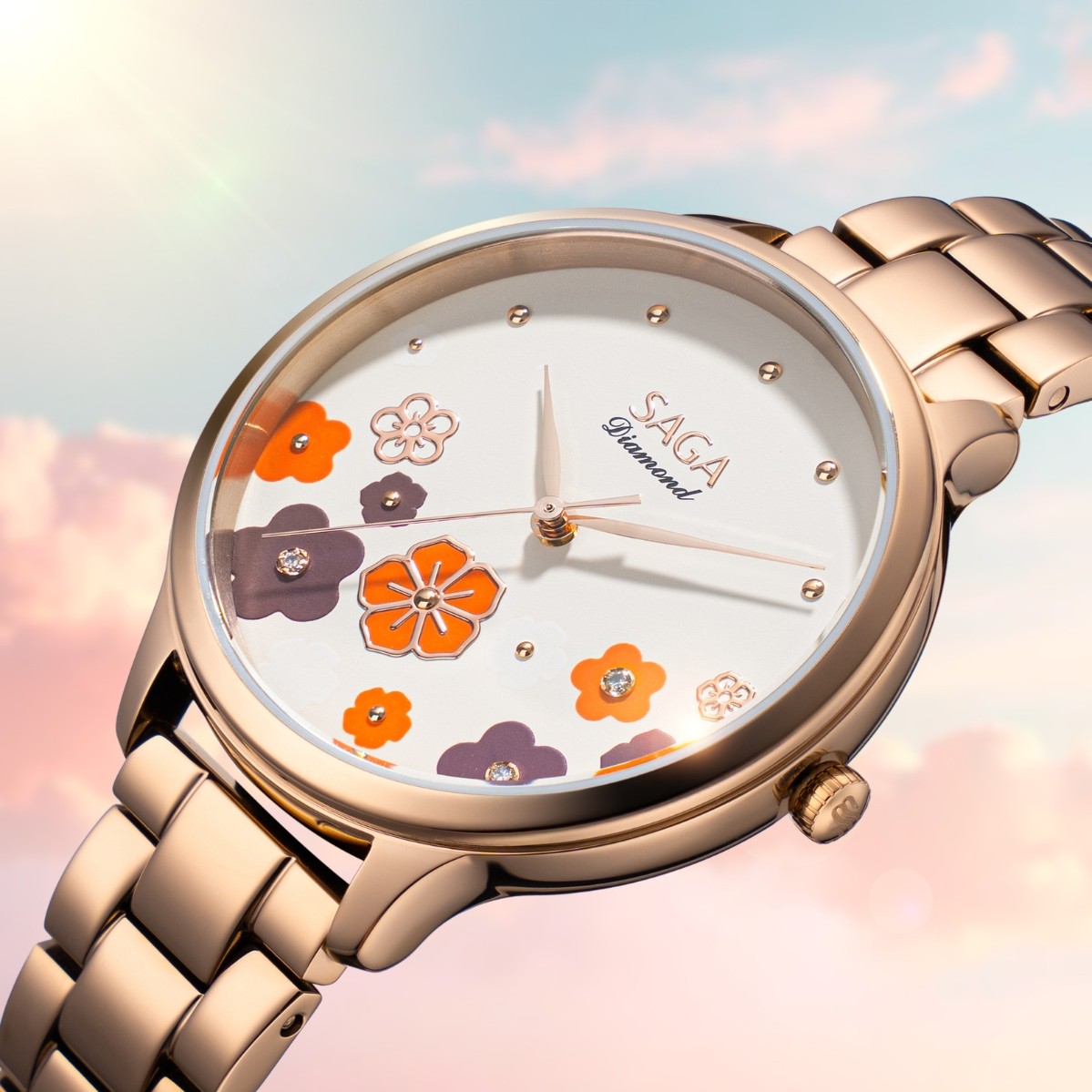 Saga Chroma Dance 54390-LGCRLG-2A – Mặt số 34mm, Mặt số đổi màu, Đính kim cương 9 Mặt số Saga 54390-LGCRLG-2A sau khi đổi màu