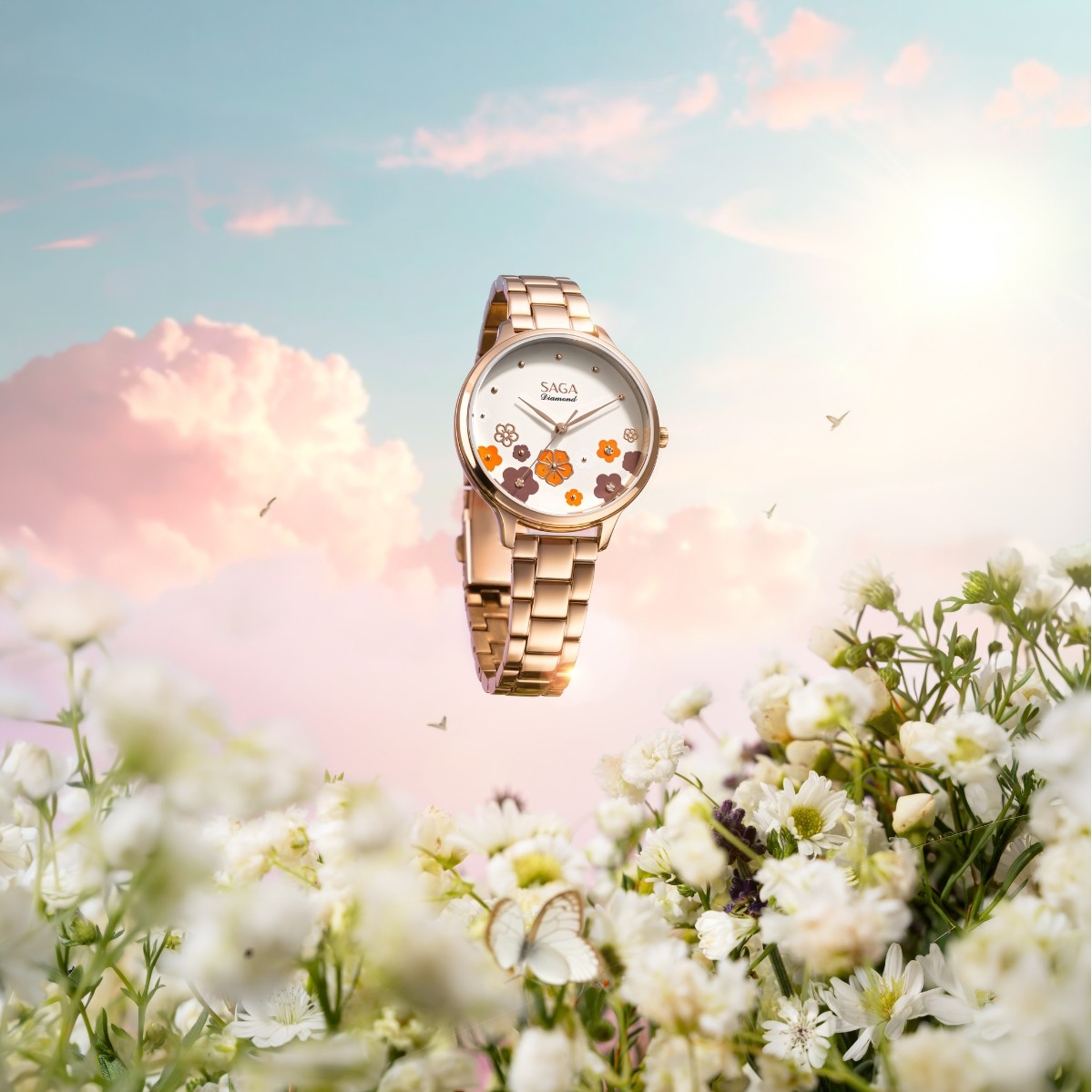 Saga Chroma Dance 54390-LGCRLG-2A – Mặt số 34mm, Mặt số đổi màu, Đính kim cương 7 Vẻ đẹp của đồng hồ 54390-LGCRLG-2A sau khi đổi màu